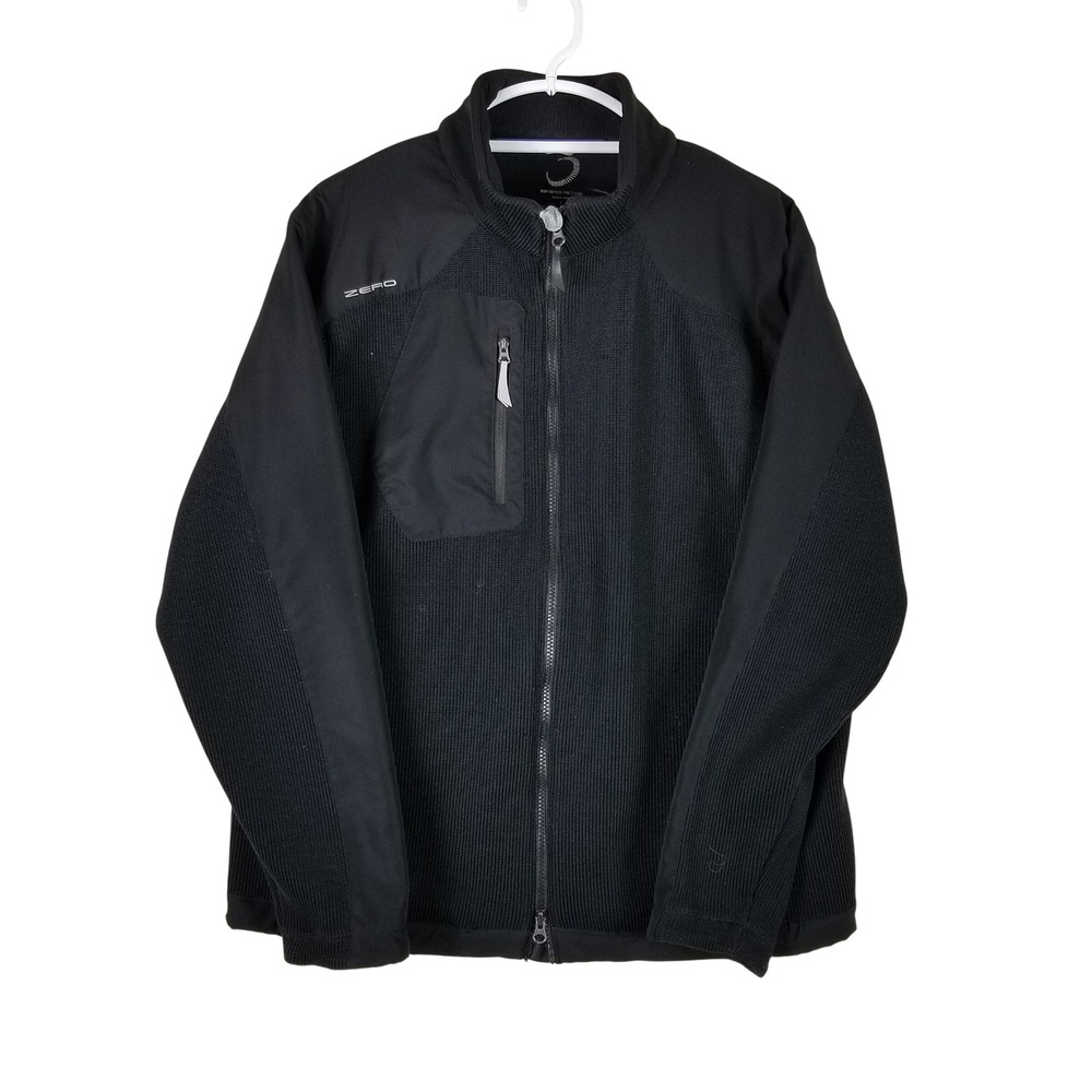 Zero Restriction Jacket Mens Large Black L1007 Hybrid Knit Full Zip Golf Layer